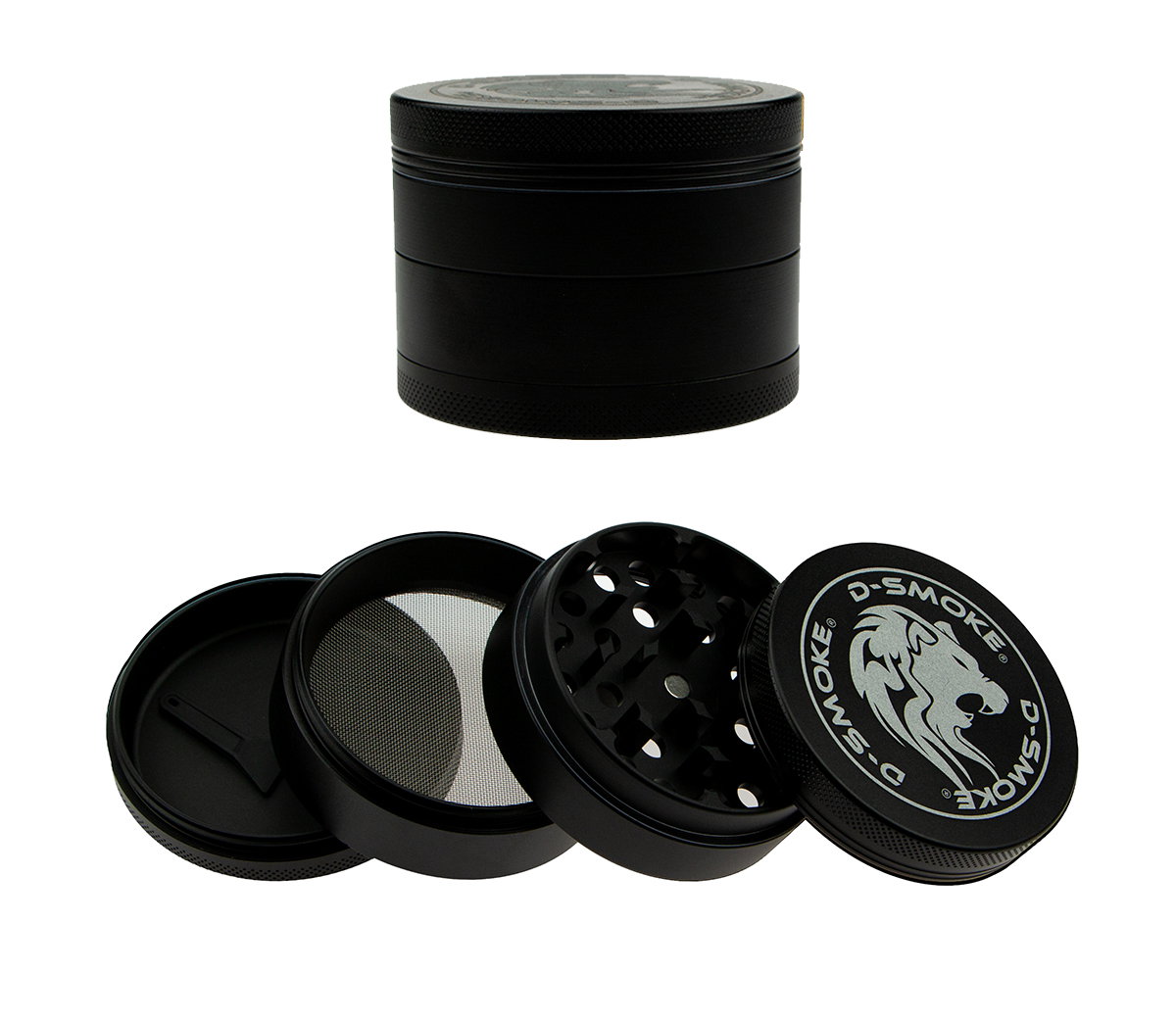 D-SMOKE Matrix Grinder 63 mm Zwart | 4-delige Metalen Grinder
