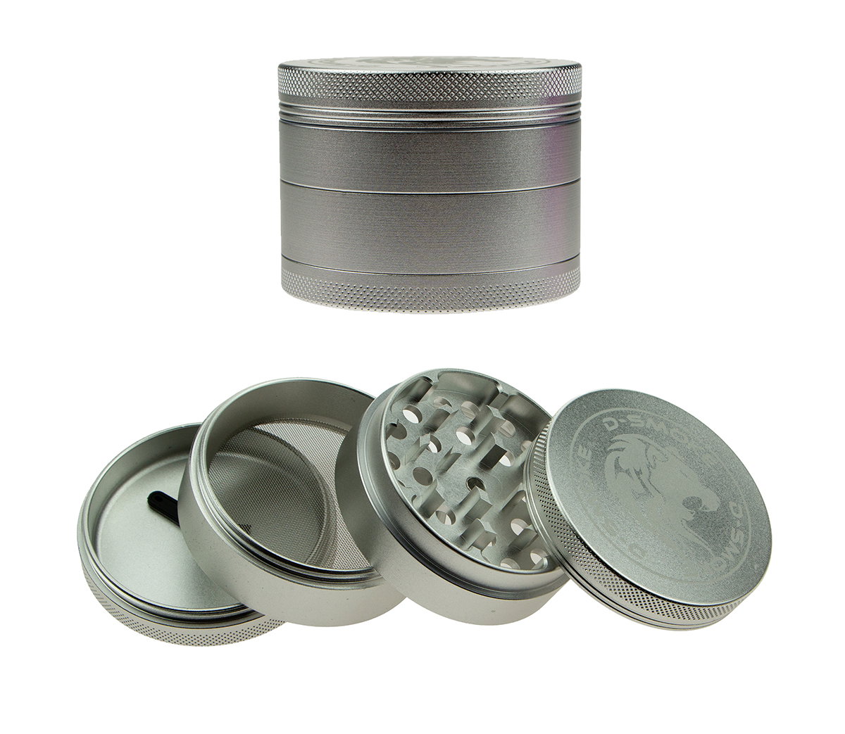D-SMOKE Matrix Grinder 63 mm Zilver | 4-delige Metalen Grinder