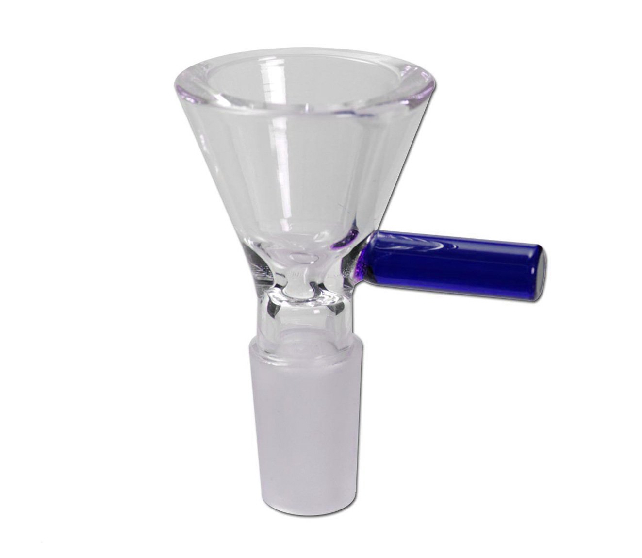 Glass Funnel Bowl with handle - Blauw - Waterpijp-bong.nl