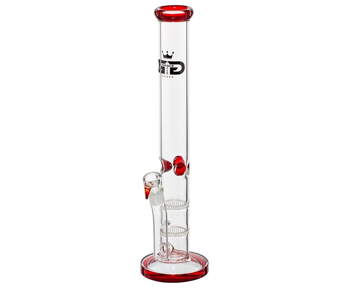Grace Glass Double Honeycomb Straight Bong Red