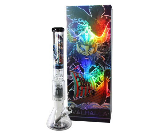 Black Leaf Boxed Percolator Bong VALHALLA Set
