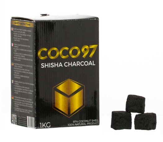 COCO97 Shisha Charcoal Cube 1Kg 64 pcs - Waterpijp-bong.nl