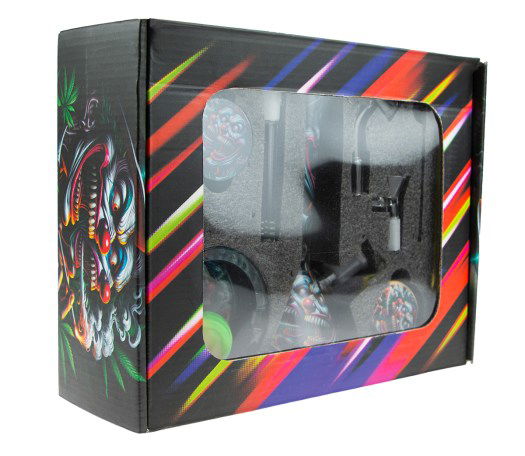 Complete Bong Smoke Rosin Set - 8 piece - Scary Clown