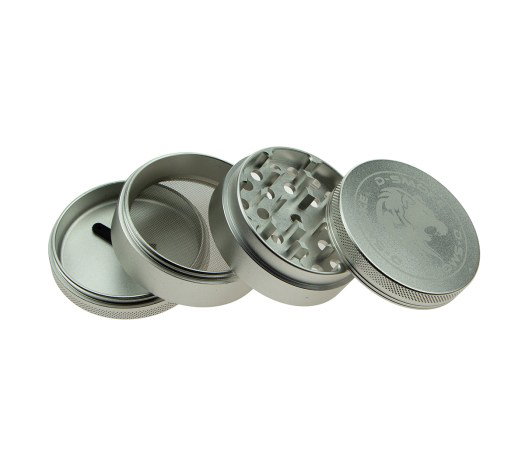 D-SMOKE Matrix Grinder 63 mm Zilver | 4-delige Metalen Grinder