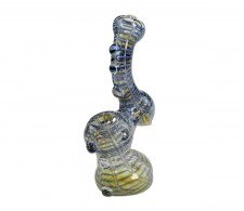 Glass Bubbler with Stripes and Knops - Waterpijp-bong.nl