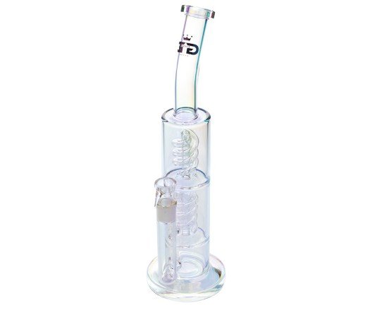 Grace Glass Clear Straight Double Spiral Bong