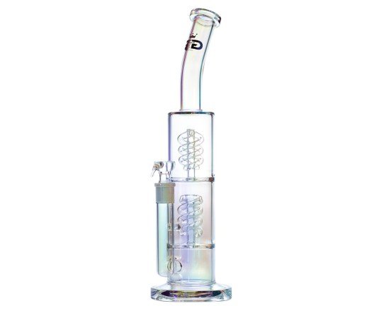 Grace Glass Clear Straight Double Spiral Bong