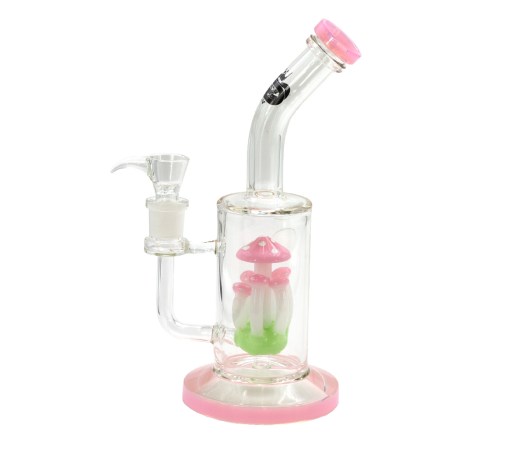 Grace Glass Pink Mushroom Perc Bong