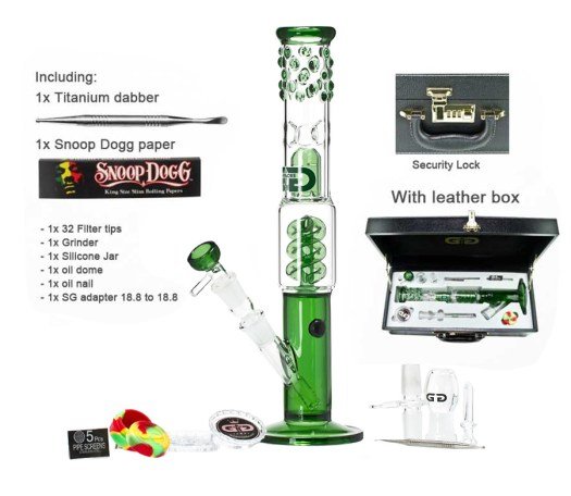 Green Cane GG Bong with Luxury leather Case