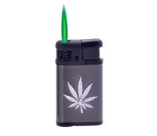 Silver Weed Green Torch Lighter
