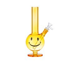 Smiley Glass Bong - Geel - 27cm 