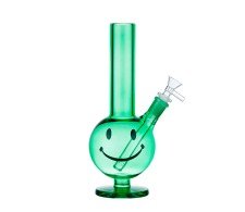 Smiley Glass Bong - Green - 27cm 
