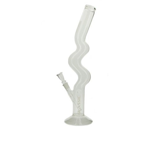 Glassic Curl Glass Bong transparant - www.waterpijp-bong.nl