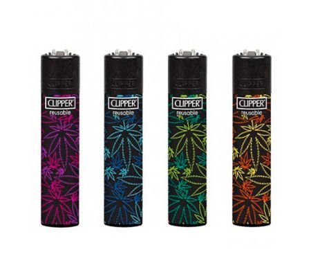 Clipper Fluo Leaves Refillable Lighters