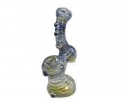 Glass Bubbler with Stripes and Knops