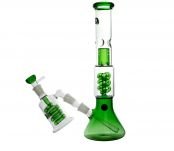 Green Beaker Spiral Percolator GG Bong + Precooler 