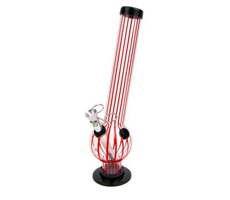 Red Stripe Acryl Bong with Lift Bowl