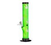 Straight Leaf Acrylic Bong with Lift Bowl - Green 